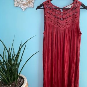 Loft Crocheted Fall Tshirt Dress